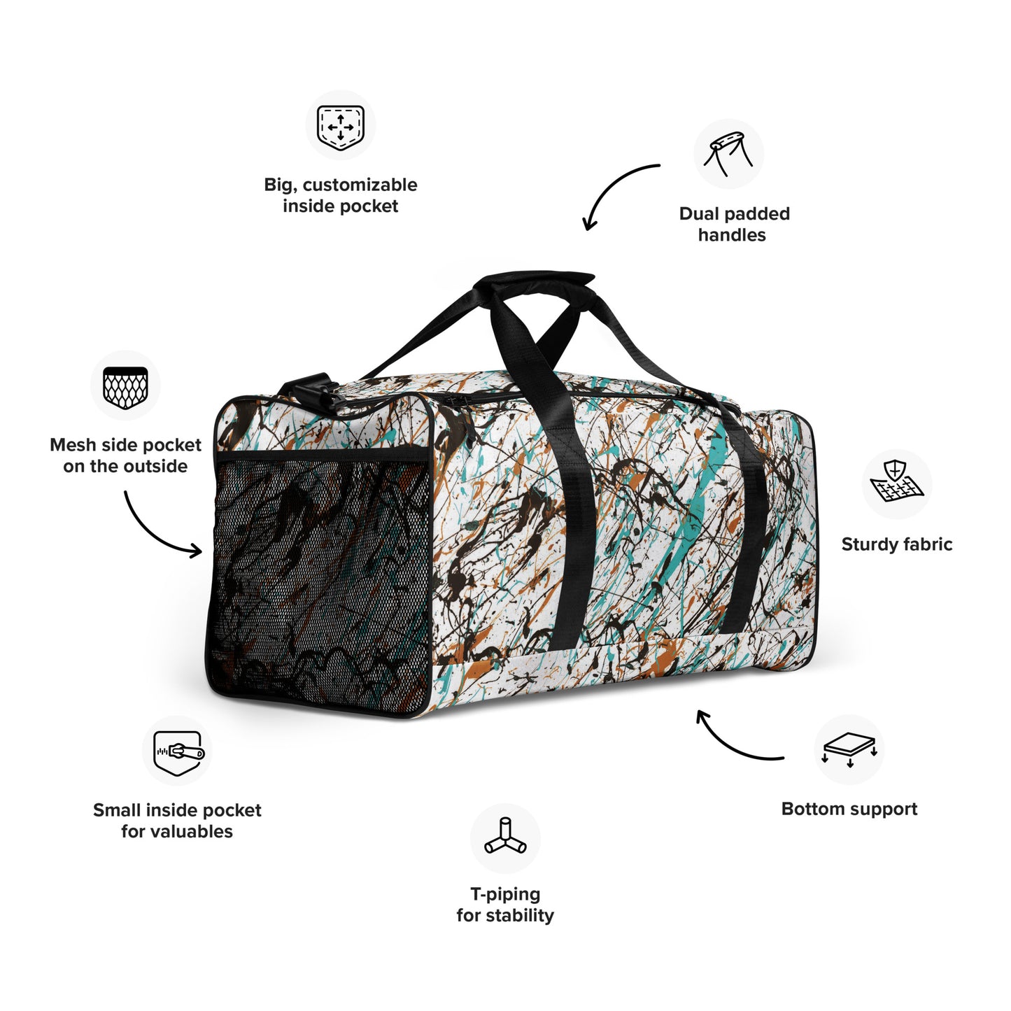 Memories White Weekend Duffle Travel Bag Info