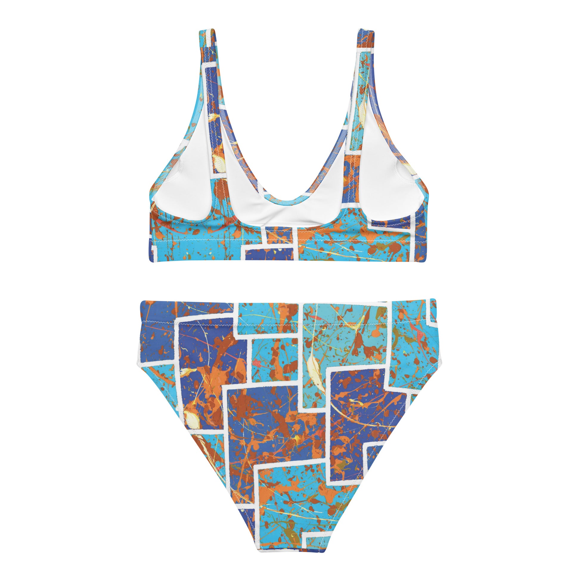Working The System Blue BAS Swimwear High Waisted Bikini Back