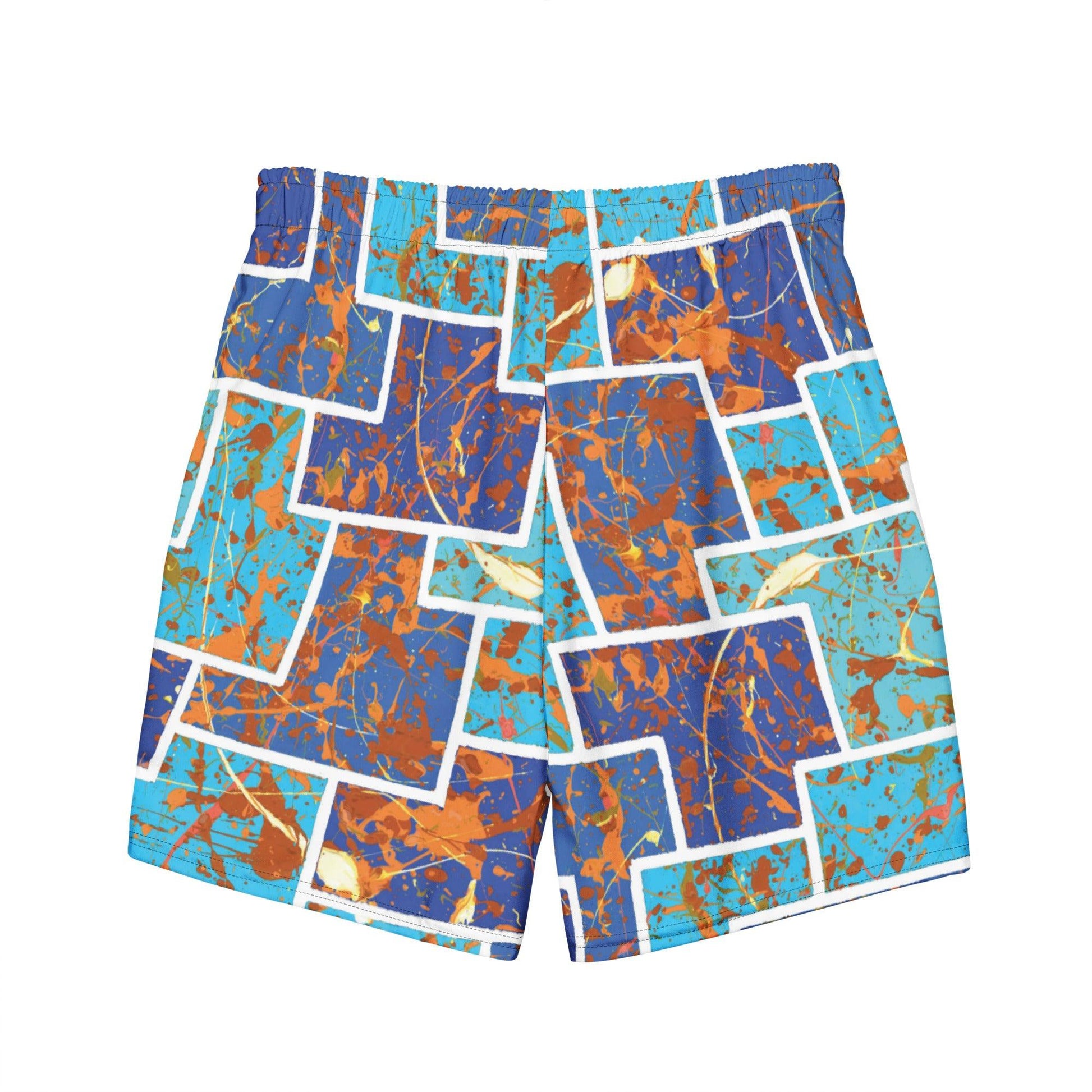 Working The System Blue Quick Drying Anti-Chafe Men's Swim Trunks Back Side