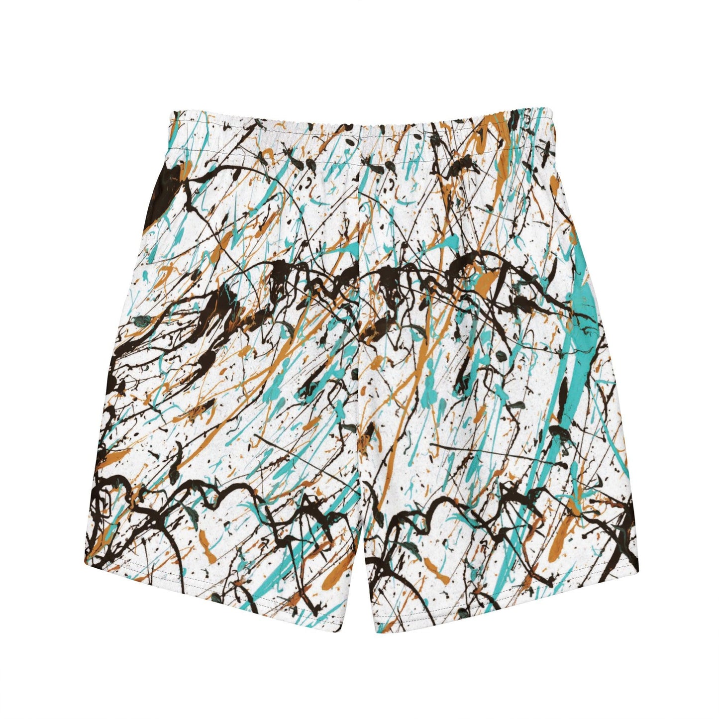 Memories White Quick Drying Anti-Chafe Men's Swim Trunks Back Side