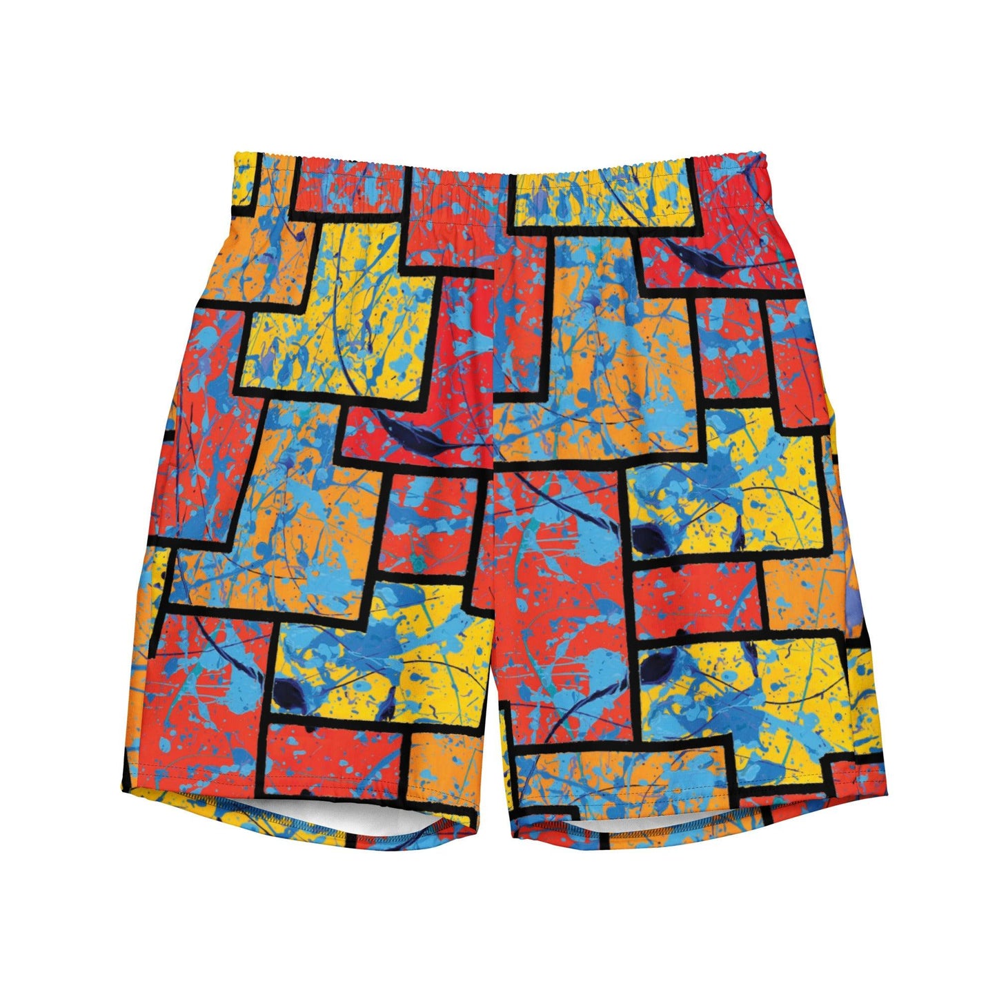 Working Within The System orange men's swim trunks