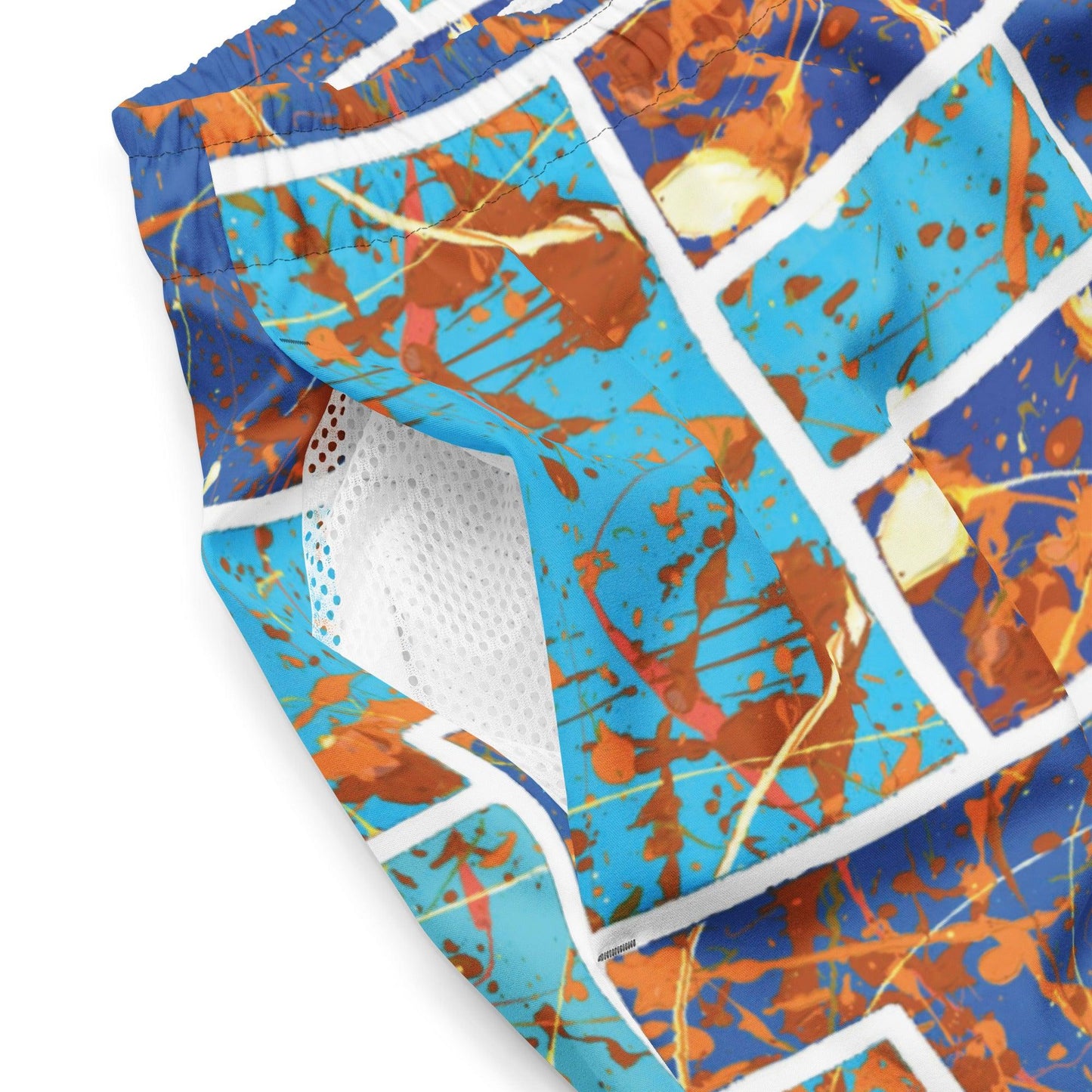Working The System Blue Quick Drying Anti-Chafe Men's Swim Trunks Mesh Pockets