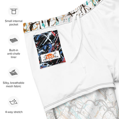 Memories White Quick Drying Anti-Chafe Men's Swim Trunks Inner Lining