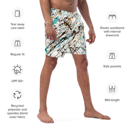 Memories White Quick Drying Anti-Chafe Men's Swim Trunks Info