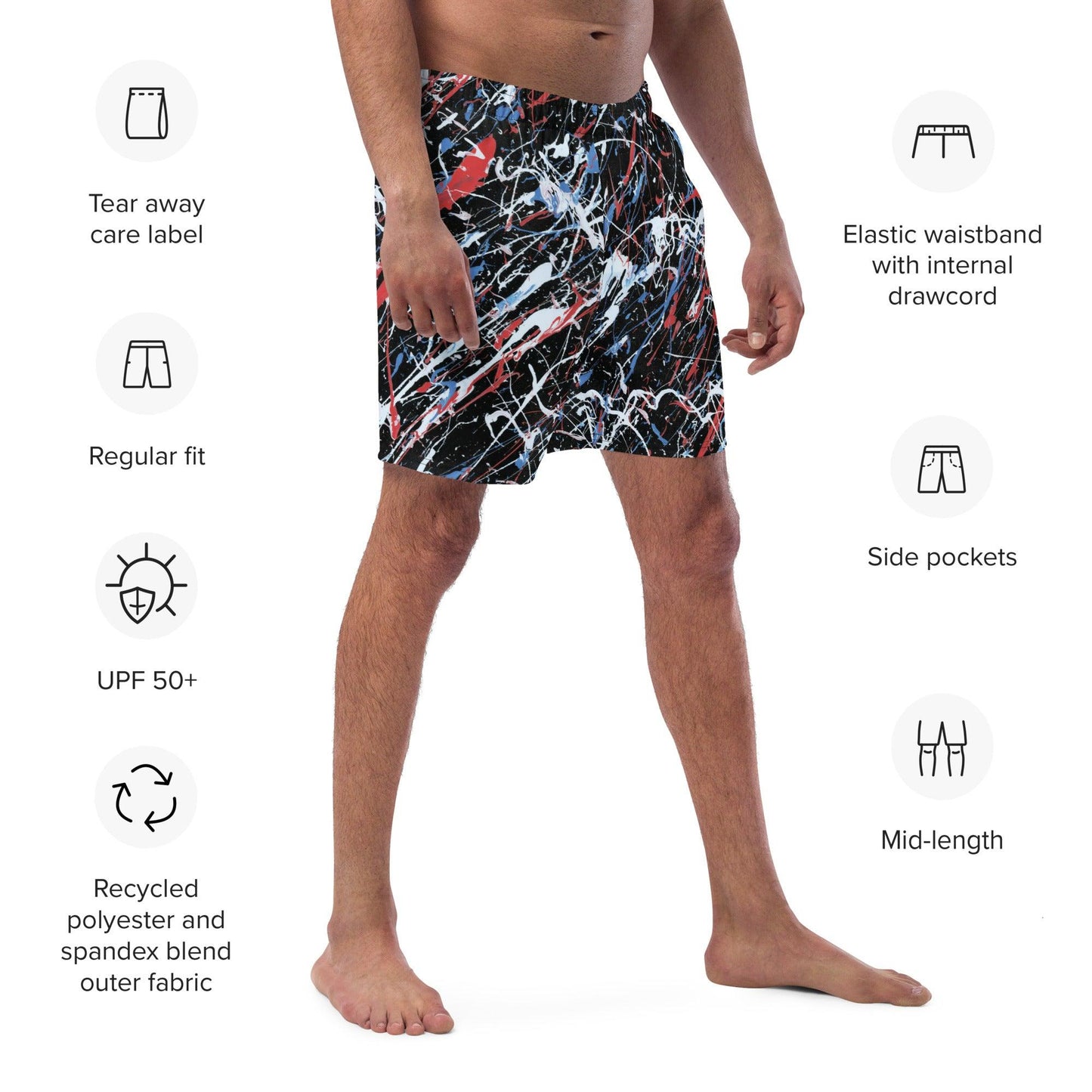Memories black BAS Swimwear Men's quick drying anti-chafe swim trunks info