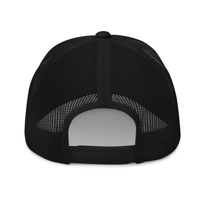 Black Trucker hat with BAS Swimwear logo back