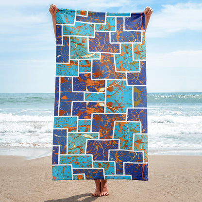 Working The System Blue Beach Towel At The Beach